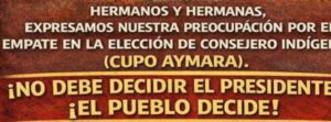 Lee más sobre el artículo ACTUALIZAR LA LEY INDIGENA! No debe decidir el Presidente, el Pueblo decide!